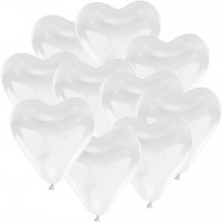 100 Herzballons - Ø 15cm - Elfenbein
