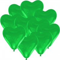 100 Herzballons - Ø 15cm - Grün