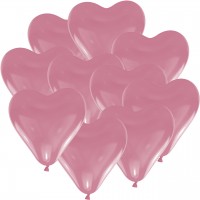 100 Herzballons - Ø 30 cm - Rosa
