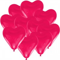 100 Herzballons - Ø 15cm - Pink