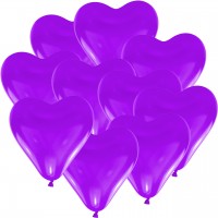 100 Herzballons - Ø 15cm - Lila