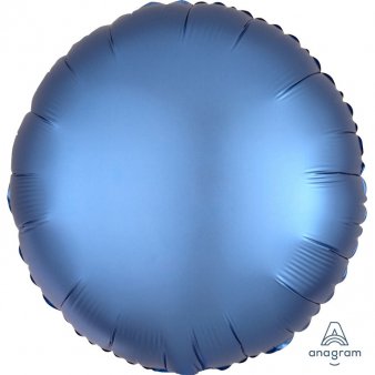 Satin Luxe Blau Folienballon, Rund