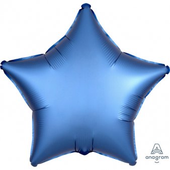 Satin Luxe Blau Folienballon, Stern
