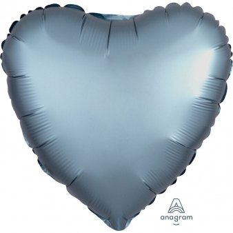 Satin Luxe Blau Folienballon, Herz