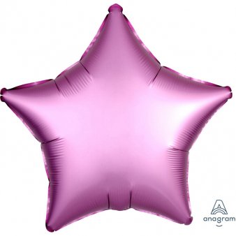 Satin Luxe Flamingo Rosa Folienballon, Stern