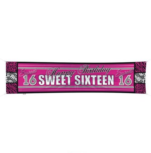 Sweet Sixteen -Happy Birthday Banner