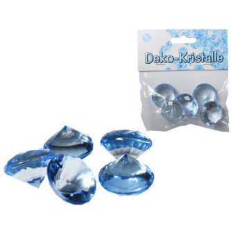 Deko-Kristalle hellblau 3cm/5-tlg.