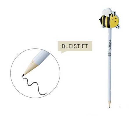 Bleistift Biene mit Topper