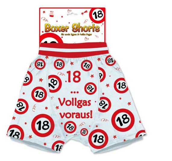 Verkehrsschild 18 Shorts zum Geburtstag