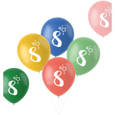 Geburtstag - Zahlenballons mit Zahl 8