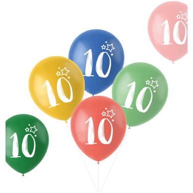 Geburtstag - Zahlenballons mit Zahl 10