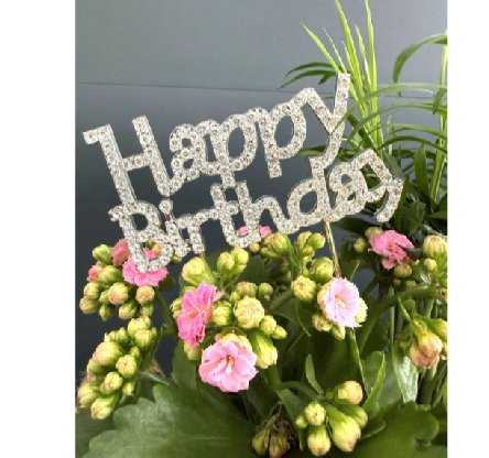 Happy Birthday Stecker mit Glitzersteinen Happy Birthday Stecker mit Glitzersteinen