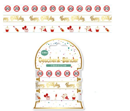Geschenkband Set zum 20.Geburtstag