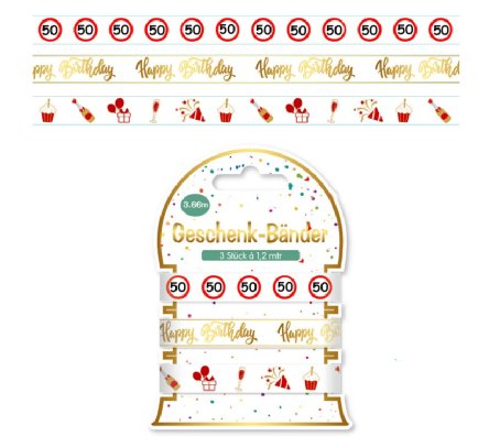 Geschenkband Set zum 50.Geburtstag Geschenkband Set zum 50.Geburtstag