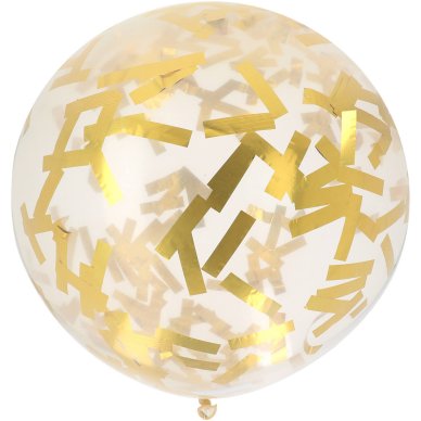 Konfetti Ballon XL mit goldenen Streifen