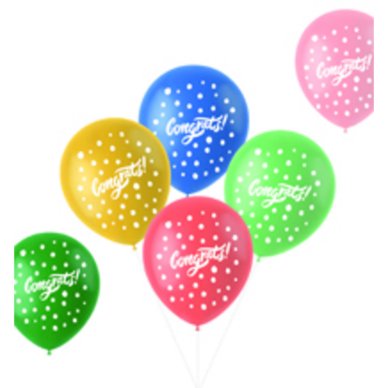 Luftballons zur Prüfung, 6 Stück
