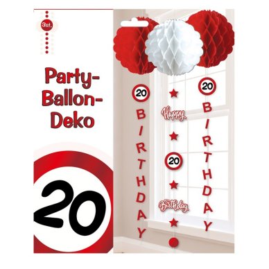 Ballon-Hänge-Deko zum 20. Geburtstag