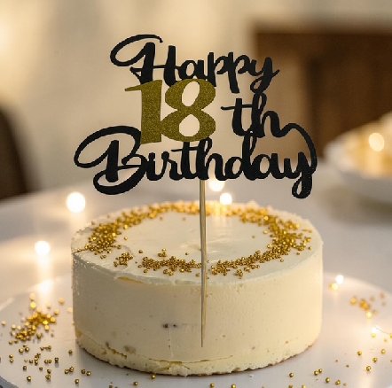 Kuchendekoration zum 18.Geburtstag