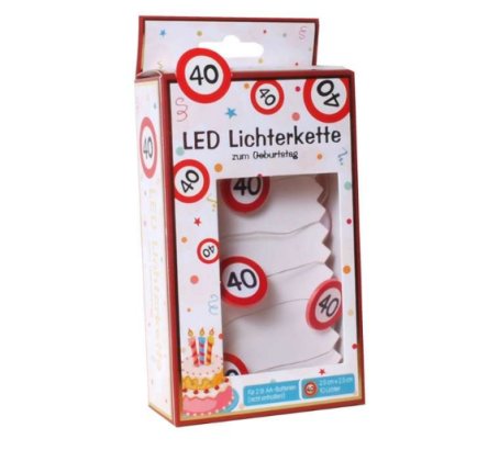 Lichterkette Verkehrsschild Zahl 40