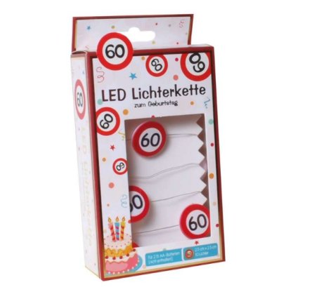 Lichterkette Verkehrsschild Zahl 60