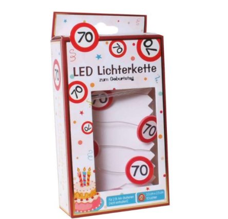 Lichterkette Verkehrsschild Zahl 70