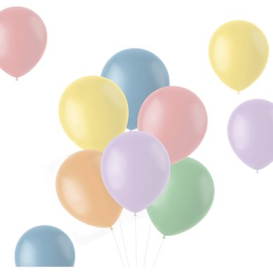 Pastell Luftballons, 33 cm - 50 Stück, bunt