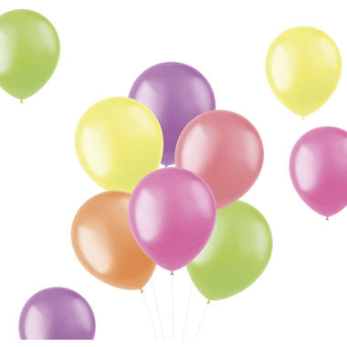 Neonfarbene Luftballons, 50 Stück, 33 cm