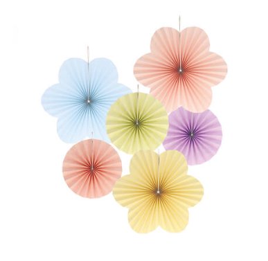 Dekofächer Pastell, 6 Stück