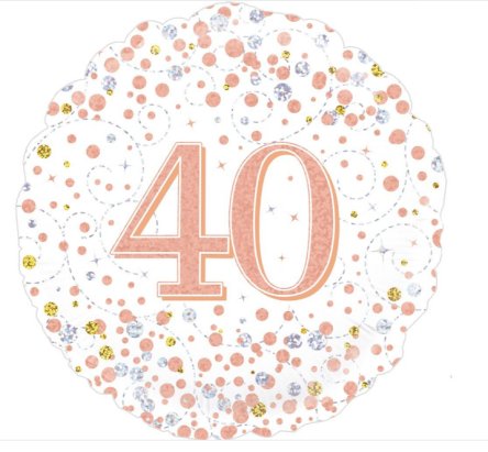 40.Geburtstag Rosegold Holographic Ballon