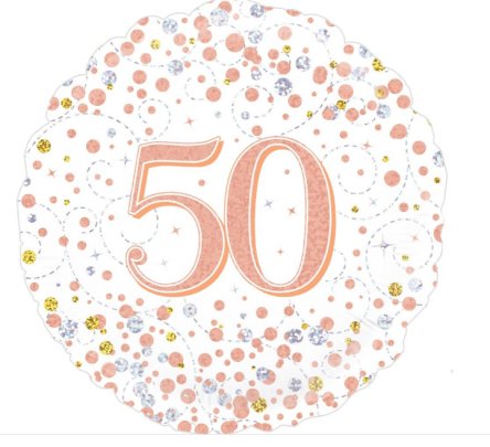 50.Geburtstag Rosegold Holographic Ballon