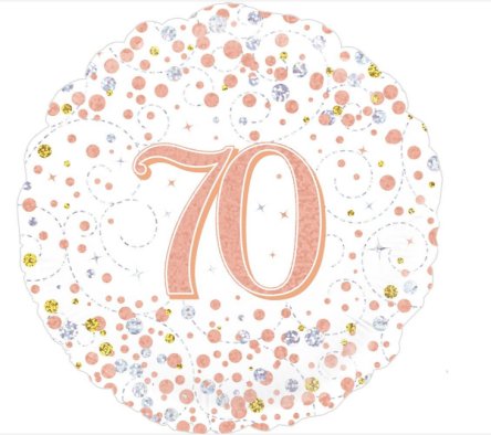 70.Geburtstag Rosegold Holographic Ballon