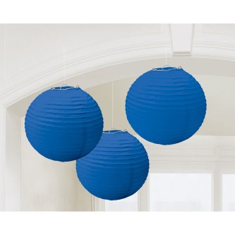 Lampions / Laternen, blau, 3er