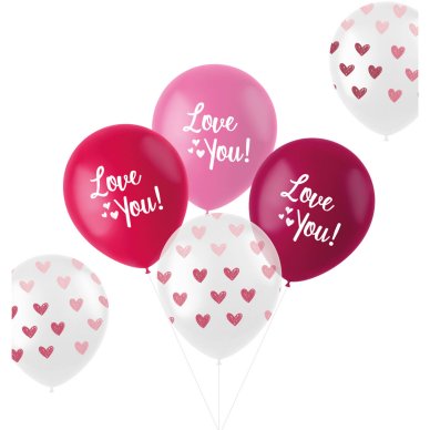 Luftballons zum Valentinstag