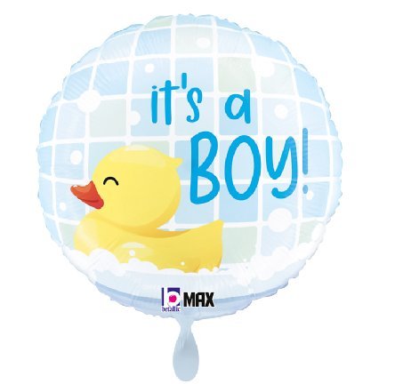 Ballon zur Geburt mit Ente, blau