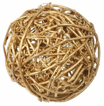 Rattankugeln -gold - 10 Stück