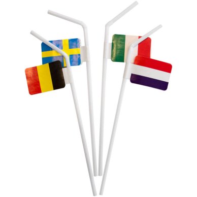 Strohhalme / Trinkhalme Europaflagge,10 Stück