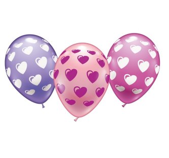 Party Ballons mit Herzen - 15 Stück