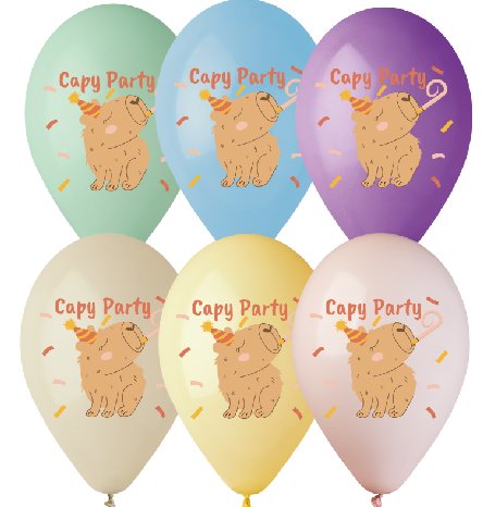 Capybara Party Ballons, 6 Stück