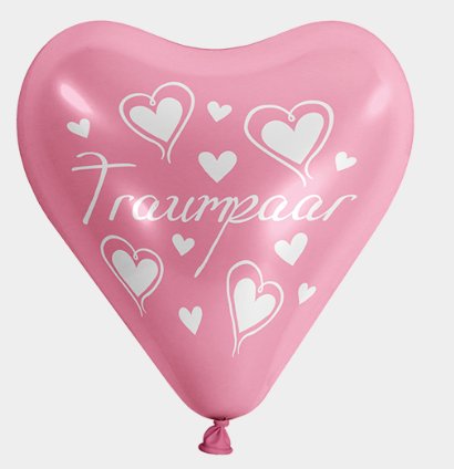 10 Herzballons - 30cm - rosa - Traumpaar