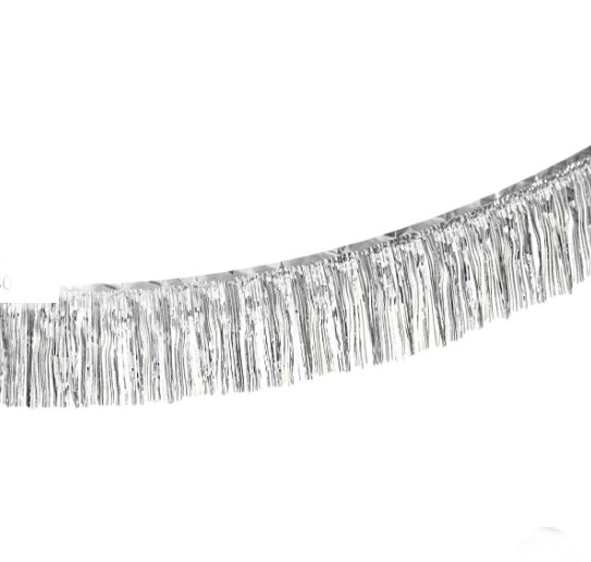 Folien - Fransenvorhang, silber - 5m