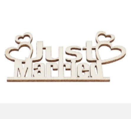 Schriftzug Just Married, 4 Stück