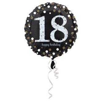 Folienballon zum 18. Geburtstag, schwarz