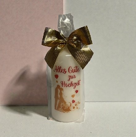 Kerze zur Hochzeit, verpackt
