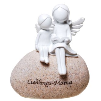 Engel mit Kind auf Stein