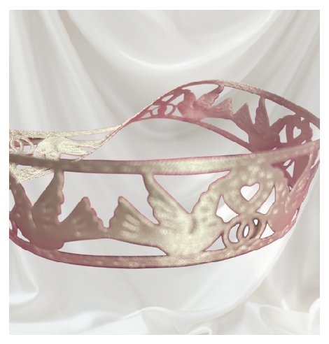 Dekoband mit Tauben und Ringen,creme,20m