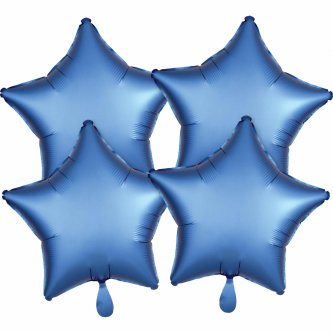 Ballon Sterne Azurblau, 4 Stück