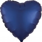 Satin Luxe Navy Blau Folienballon, Herz