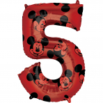 Zahl 5 - Mid Size Folienballon mit Mickey