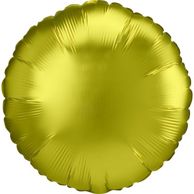 Ballon in Lemon Gelb Satin, rund