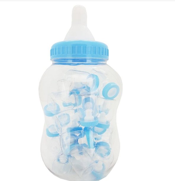 Geschenkflasche Baby Junge, blau